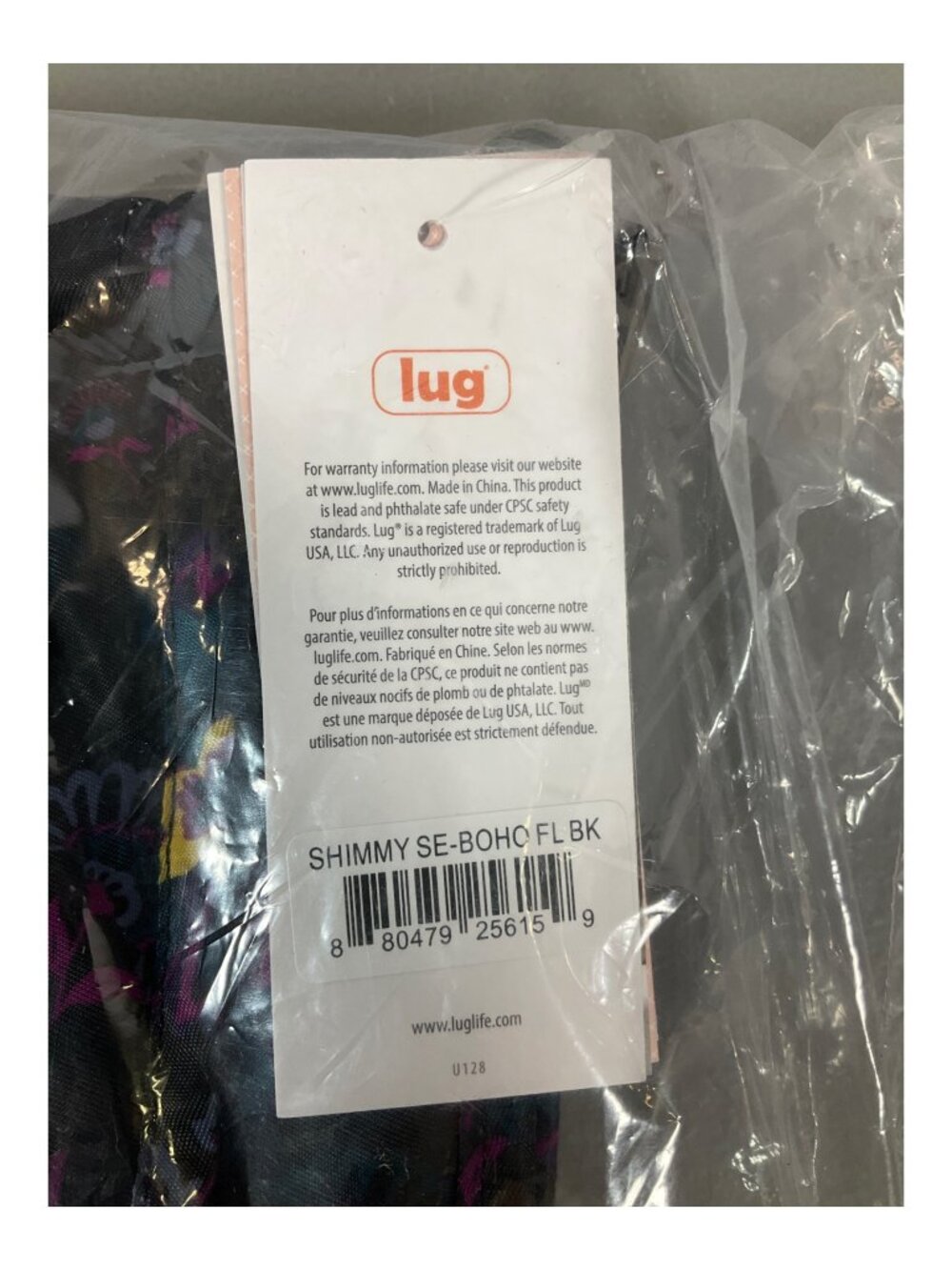 Lug Shimmy SE Boho Floral RFID Crossbody Bag, Medium, Black - Stylish & Secure
